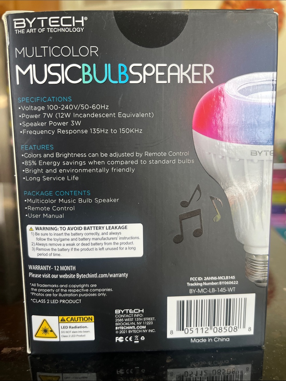 Multicolor Color-Changing Bluetooth Speaker Light Bulb With Remote Control - Picture 3 of 6